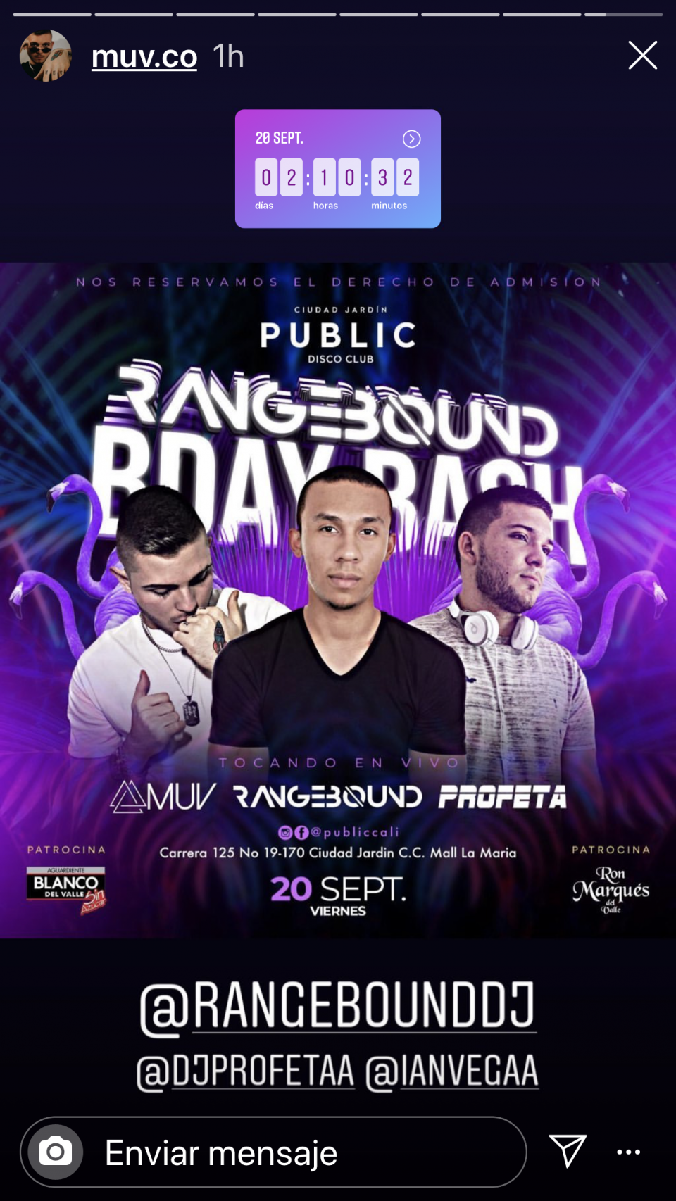 Hoy esta MUV en Public de Cali No se lo pierdan